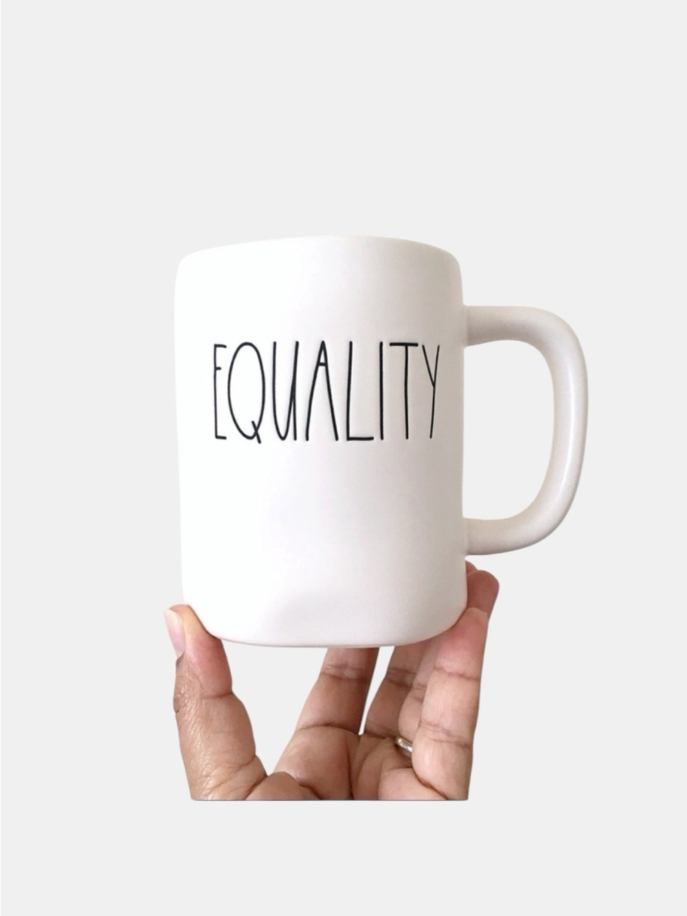 Rae Dunn EQUALITY White Ceramic Mug
